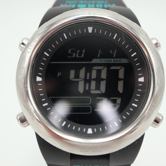 Relic by Fossil Black Digital Watch 42mm Alarm Chrono Timer w New Battery - Picture 6 of 15